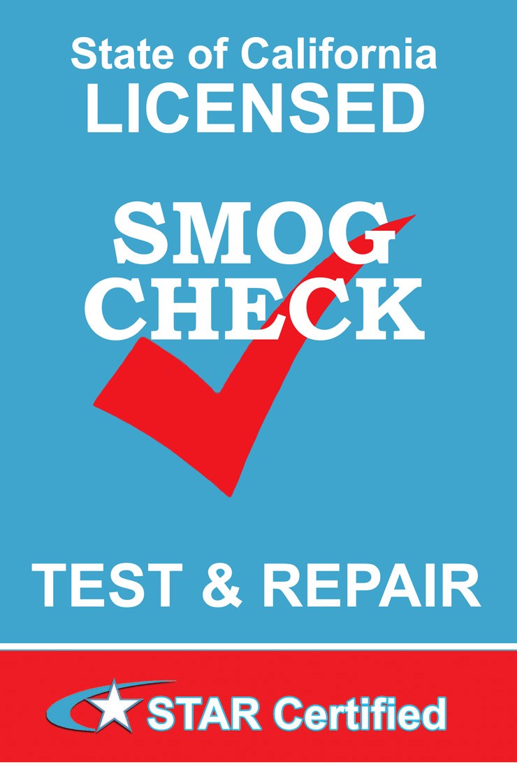 State of California Licensed Smog Check Test & Repair advertisement, STAR certified